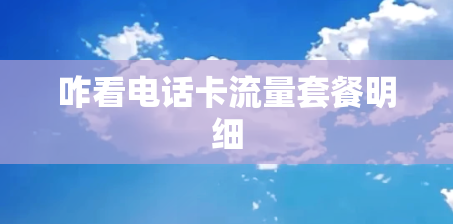 咋看电话卡流量套餐明细