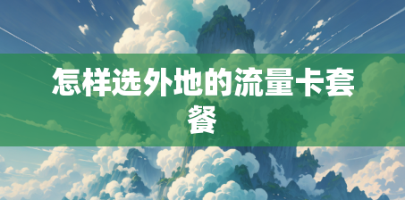 怎样选外地的流量卡套餐