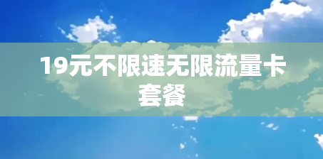 19元不限速无限流量卡套餐
