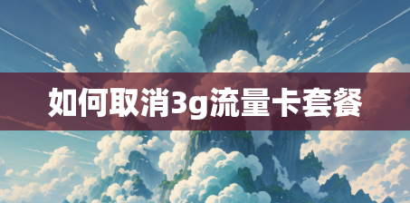 如何取消3g流量卡套餐