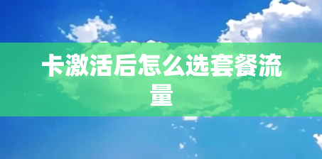 卡激活后怎么选套餐流量