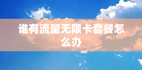 谁有流量无限卡套餐怎么办 谁有流量无限卡套餐怎么办