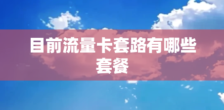 目前流量卡套路有哪些套餐