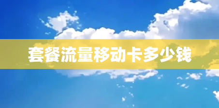 套餐流量移动卡多少钱