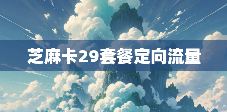 芝麻卡29套餐定向流量 芝麻卡29套餐定向流量
