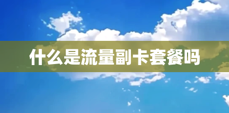 什么是流量副卡套餐吗 什么是流量副卡套餐吗