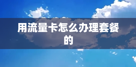 用流量卡怎么办理套餐的 用流量卡怎么办理套餐的