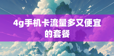 4g手机卡流量多又便宜的套餐