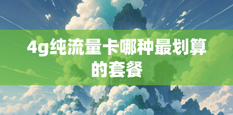 4g纯流量卡哪种最划算的套餐