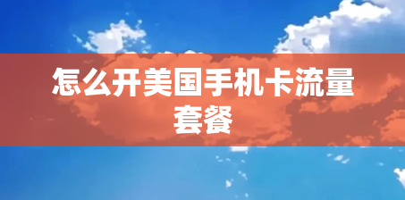 怎么开美国手机卡流量套餐