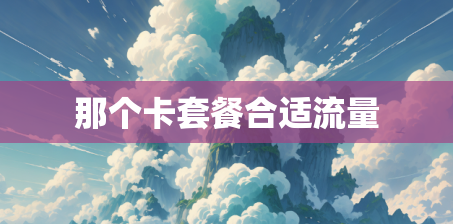那个卡套餐合适流量 那个卡套餐合适流量