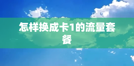 怎样换成卡1的流量套餐