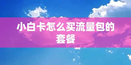 小白卡怎么买流量包的套餐