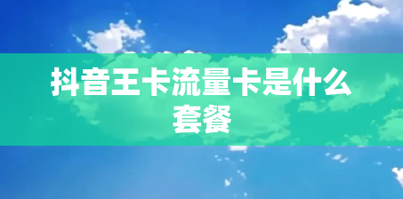 抖音王卡流量卡是什么套餐