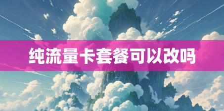 纯流量卡套餐可以改吗